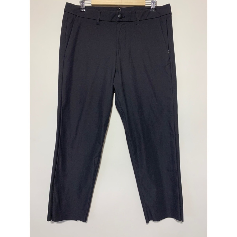 Lululemon Mens Size 34 Black ABC Pocket Pants Warpstreme 24.5" Inseam Cut Bottom